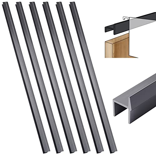 6 Pcs PVC Drawer Hanging File Rails Black File Cabinet Rails Hanging File Cabinet Rails File Drawer Rails for 1/2 Drawer Sides Letter Size File Storage Hanging File Organizer, 16 Inches Long