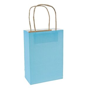 light blue medium craft paper bags (12 pack)
