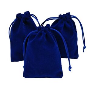 ankirol 20pcs velvet drawstring bags 3.5x 4.7” jewelry gift bags pouches favors (blue)