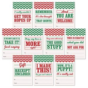 100 holiday gift tags – funny gift labels for christmas – self adhesive – funny gift wrap