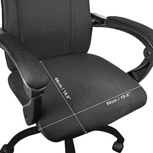 2 Pack Removable Washable Office Computer Chair Seat Covers, Desk Rotating Chair Seat Slipcovers Protectors - Black