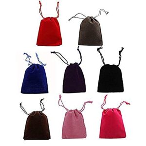 shukii 50pcs 2″ x 3″ velvet jewelry bags small drawstring bags pouches for jewelry gift wedding favors candy bags party favors christmas mixed colors (mixed colors, 2″ x 3″)