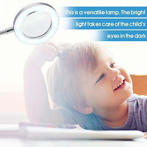 LED Magnifying Lamp with Clamp, 1.75X Magnifying Glass with Light for Desk, Sewing, Table & Easel Use Super Bright, Perfect for Reading, Hobbies, Task Crafts, Repair or Workbench, Cool White