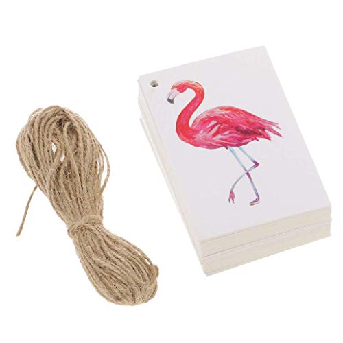 100pcs Kraft Paper Tags Gifts Tags Flamingo Printed Labels Hanging Cards Name Card Tag Price Tags Wedding Party Gift Tags