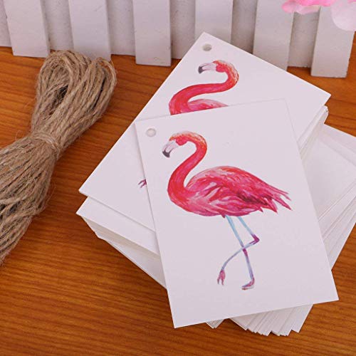 100pcs Kraft Paper Tags Gifts Tags Flamingo Printed Labels Hanging Cards Name Card Tag Price Tags Wedding Party Gift Tags