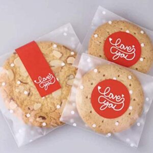 White Polka Dot Clear Bags OPP Plastic Party Bag for Bakery, Candy, Soap, Cookie (4 x 4 inches, 200 pcs)