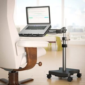 levo g2 rolling laptop workstation stand cart desk for laptops, books, tablets, and art, made for sofa, bed, chair, or standing