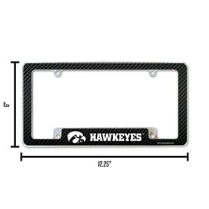 Rico AFC250101BCF Iowa University - Carbon Fiber Design - All Over Chrome Frame,Multi,12" x 6"