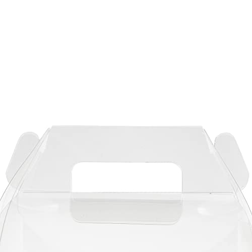 Spec101 Clear Gable Boxes for Party Favors - 50pk 3.5x6.3in Clear Gift Boxes with Handles for Bakery and Birthday Party