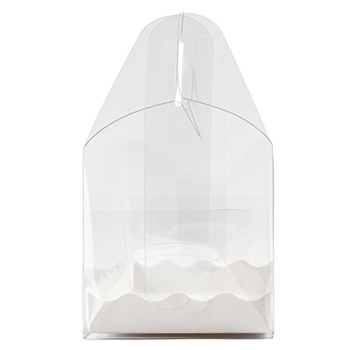 Spec101 Clear Gable Boxes for Party Favors - 50pk 3.5x6.3in Clear Gift Boxes with Handles for Bakery and Birthday Party