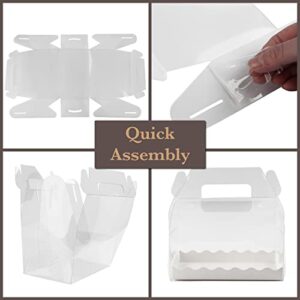 Spec101 Clear Gable Boxes for Party Favors - 50pk 3.5x6.3in Clear Gift Boxes with Handles for Bakery and Birthday Party