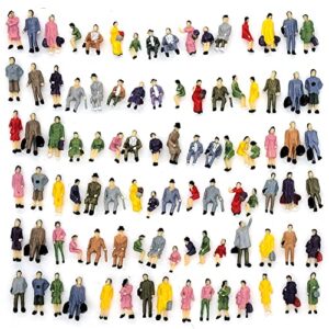 house life 100pcs 1:87 scale diy painted figures tiny people colorful mixed model people standing and sitting people train park street passengers
