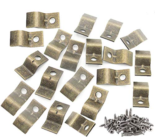 Table Top Fasteners with Screws, Desk Top Fasteners, Heavy Duty Table Top Connectors/Table Clips/Table Top Brackets, Set of 20 Packs (Include 20 Clips and 20 Screws)