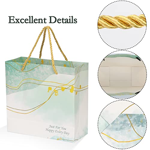 Classycoo Gift Bags, 8 piece Colorful large gift bags with handle, hard and waterproof, 11.8 x 4.7 x 10.6 inch, fit for Birthdays, Mothers Day, Anniversary, Bridal Showers and More - 2 Colors