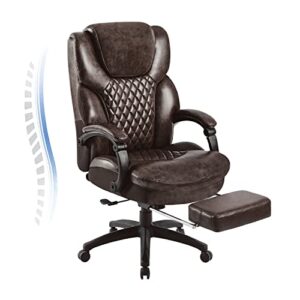 colerline high back big & tall 400lb office chair with footrest – heavy duty base, adjustable tilt angle large bonded leather ergonomic executive desk computer swivel chair