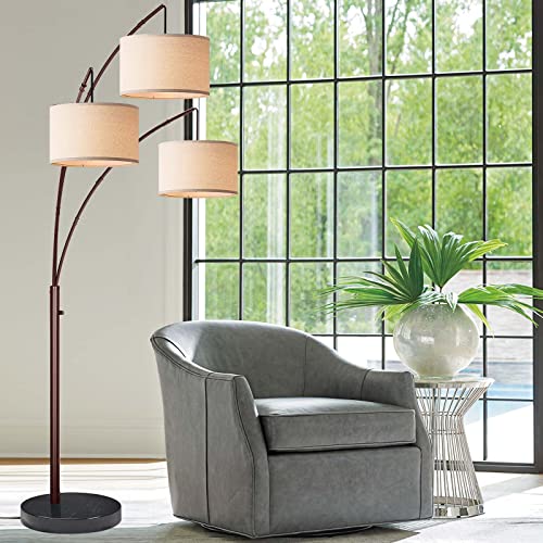 PARTPHONER Arc Floor Lamps for Living Room, Modern Floor Lamp Tall Standing Lamps, Multi-Arm Trilage Arched Floor Lamp for Bedroom Lounge Home Office, Oil Rubbed Bronze