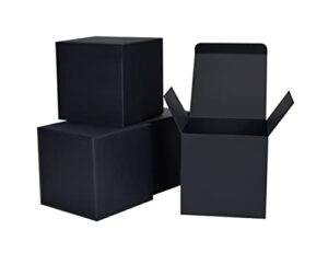 huaprint black gift box,gift boxes with lids 5x5x5inch,24pcs paper gift box bulk,gift boxes for presents,birthday,bridesmaid proposal,groomsmen engagements,baby showers,christmas,wedding party favor,cupcake,crafting,holidays