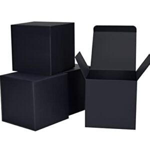 HUAPRINT Black Gift Box,Gift Boxes with Lids 5x5x5inch,24pcs Paper Gift Box Bulk,Gift Boxes for Presents,Birthday,Bridesmaid Proposal,Groomsmen Engagements,Baby Showers,Christmas,Wedding Party Favor,Cupcake,Crafting,Holidays