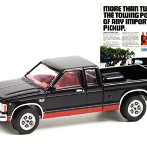 1983 Chevy S-10 Maxi-Cab Pickup Truck Black Vintage Ad Cars Series 5 1/64 Diecast Model Car by Greenlight 39080 E