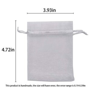 JANEMO 30 Pcs Jewelry Bags,5×4 Inch Reusable Organza Bags with Drawstring,Use for Weddings, Christmas, Confectionery, Jewelry, Cosmetics, Playing Cards, Baby Toy Parts, Lip Gloss Bags, Chocolate