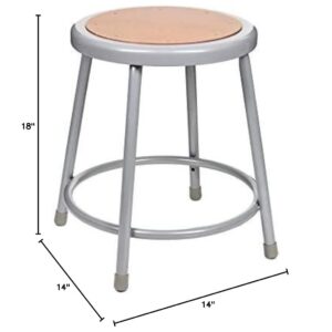 (2 Pack) OEF Furnishings Grey Shop Stool, 18”, No Assembly Required