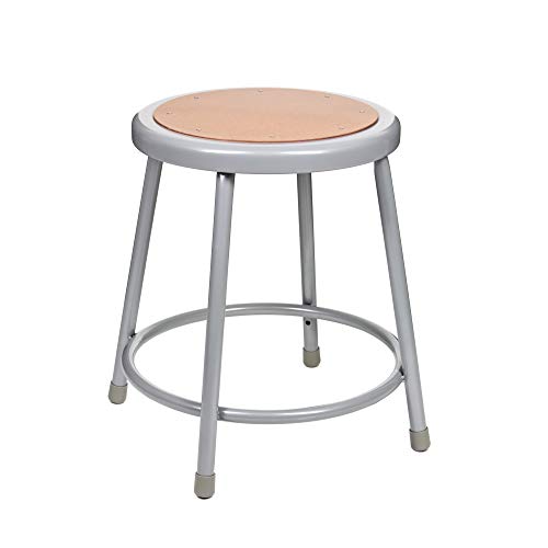 (2 Pack) OEF Furnishings Grey Shop Stool, 18”, No Assembly Required