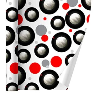 graphics & more golf ball moon flag golfing gift wrap wrapping paper roll