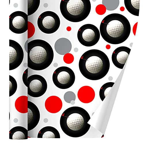 GRAPHICS & MORE Golf Ball Moon Flag Golfing Gift Wrap Wrapping Paper Roll