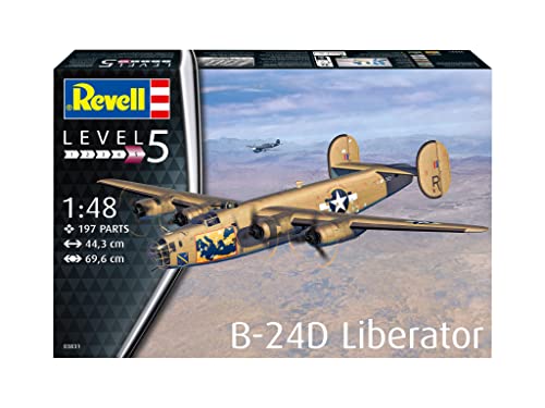 Revell RV03831 03831 B-24D Liberator 1:48 Scale Model Kit, Unpainted