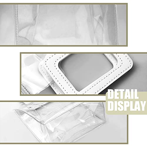 Tecmisse 5 Pcs Clear Gift Bag with Handle, Small Transparent Gift Wrap Bags, Reusable Shopping Bags with Handle for Wedding, Baby Shower Birthday, Bridal Party, Goody Bag (7 x4 x 8 Inch)