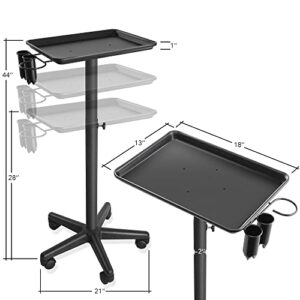 Saloniture Aluminum Salon Instrument Tray with Caddy, Heavy-Duty Rolling Base