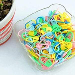 100PC Mix Color Knitting Stitch Counter Crochet Locking Stitch Markers Stitch Needle Clip Knitting Crochet Markers (100)