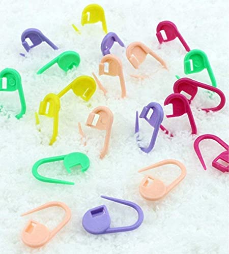 100PC Mix Color Knitting Stitch Counter Crochet Locking Stitch Markers Stitch Needle Clip Knitting Crochet Markers (100)