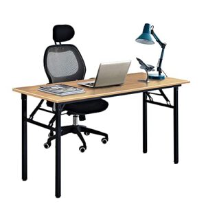 need computer desk office desk 55 inches folding table computer table workstation no install needed,teak black ac5bb-140x