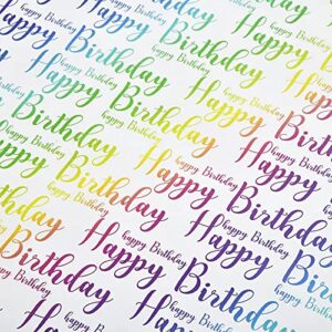 WDNUKEE Happy Birthday Wrapping Paper for Kids Girls Women Adults Boys Men,7 Sheets Gradient Colorful Letters Birthday Gift Wrapping Paper,Birthday Wrapping Paper Folded Flat 20x28 inches each