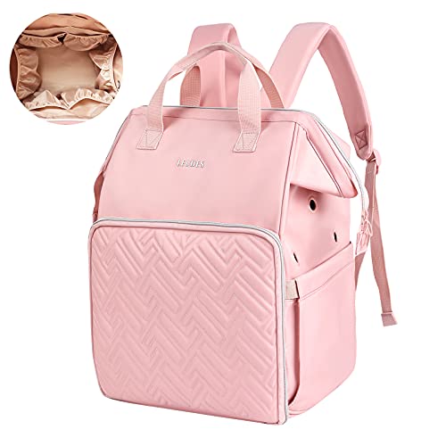 Knitting Bag Backpack,Leudes Yarn Storage Organizer Large Crochet Bag Tote Water Resistant Yarn Holder Case for Carrying Projects, Knitting Needles, Crochet Hooks and Other Accessories (Pink)