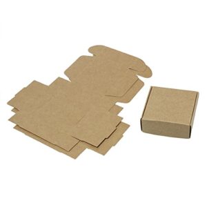 jgfinds 30 pack small kraft brown gift box (3x3x1 inches), boxes for jewelry, soap, candy – cardboard packaging for homemade items, decorative flat bulk boxes