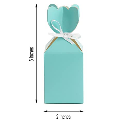 Efavormart 25 Pack Turquoise Vase Shape Favor Boxes with Satin Ribbons Cardboard Wedding Gift Boxes