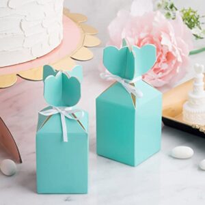 efavormart 25 pack turquoise vase shape favor boxes with satin ribbons cardboard wedding gift boxes