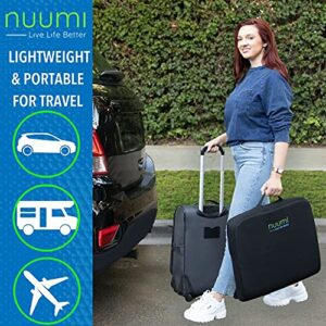 nuumi Extra Large Memory Foam Seat Cushion with Lint Roller for Easy Care, Washable Covers & Carry Handle - Comfort Cushion for Office, Car & Wheelchair - Improves Posture & Circulation