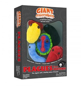 giantmicrobes plagues from history gift box – learn about plagues and pandemics with this 5-piece box set of plush microbes. unique educational gift for friends, family, scientists, students, healthcare workers and history buffs