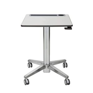 ergotron – learnfit mobile standing desk, rolling laptop sit stand desk – tall, grey