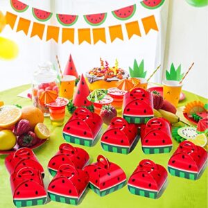 36 Pieces Watermelon Candy Treat Box Fruit Party Favors Goodie Boxes 3D Large Watermelon Gift Boxes Watermelon Party Decorations Supplies for Summer Themed Birthday Baby Shower Wedding Pool Party