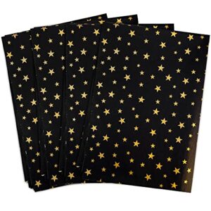 mr five 100 sheets black with gold star tissue paper bulk,20″ x 14″,black gold star tissue paper for gift bags,star tissue paper for gift wrapping,birthday,weddings,holiday