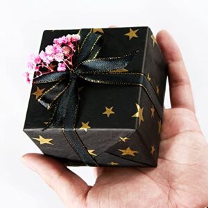 MR FIVE 100 Sheets Black with Gold Star Tissue Paper Bulk,20" x 14",Black Gold Star Tissue Paper for Gift Bags,Star Tissue Paper for Gift Wrapping,Birthday,Weddings,Holiday