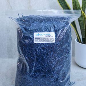 MagicWater Supply Soft & Thin Cut Crinkle Paper Shred Filler (2 LB) for Gift Wrapping & Basket Filling - Blue