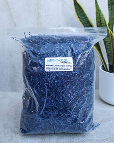 MagicWater Supply Soft & Thin Cut Crinkle Paper Shred Filler (2 LB) for Gift Wrapping & Basket Filling - Blue