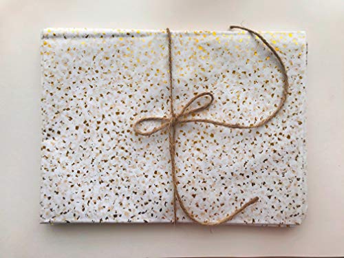 InsideMyNest Antique Copper Gold Two-Toned Foil Specks on White Tissue Paper 30x20 inches (20)