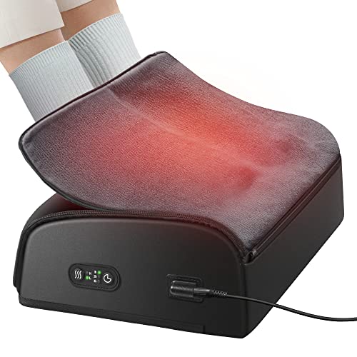 Comfier Heated Foot Rest for Under Desk at Work&Foot Warmer,Adjustable Ergonomic Foot Stand,Office Chair&Home Gaming Desk Footstool,Memory Foam Support Cushion for Back Pain Relief,Gifts for Men,Women