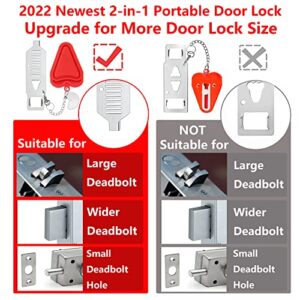 Upgraded Portable Door Lock & Door Stop Alarm, Home Security Door Locker Devices & Door Stopper, Perfect Christmas Gifts Self Defense Travel Essentials for Hotel Apartment Airbnb Additional Safety